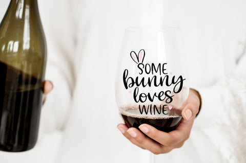 Some Bunny Loves Wine Easter SVG SVG Pickled Thistle Creative 
