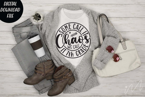 some call it chaos we call it 7th grade svg,Teacher Svg, Cool Teacher T-shirt svg, Cut files, Funny Teacher Svg SVG Isabella Machell 