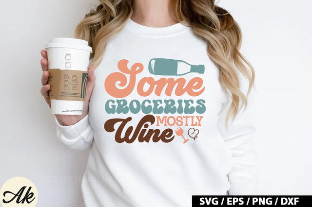 Some groceries mostly wine Retro SVG SVG akazaddesign 