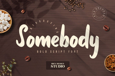Somebody - Bold Script font Font Ibey Design 