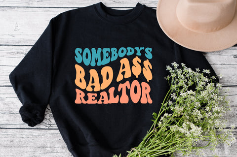 Somebody's Bad Ass realtor Svg, Funny Kid Svg, Funny Shirt Svg, Somebodys Fine Ass Svg, Trendy Svg, Boho Svg, Retro Svg, Wavy Stacked Svg SVG Fauz 