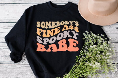 Somebody's Fine Ass Spooky Babe svg, Spooky Vibes Svg, Halloween Svg, Spooky, Wavy, SVG Cricut Cut File, PNG, Silhouette SVG Fauz 