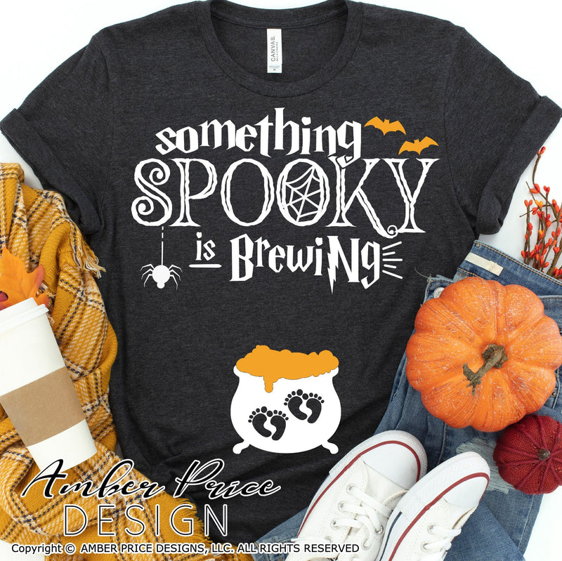 Something Spooky is Brewing SVG | Halloween Pregnancy SVG - So Fontsy