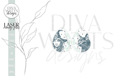 Something Wicked This Way Comes Glowforge Earrings Witch Earrings for Halloween Black Cat Earrings for Laser Earrings for Halloween SVG Diva Watts Designs 
