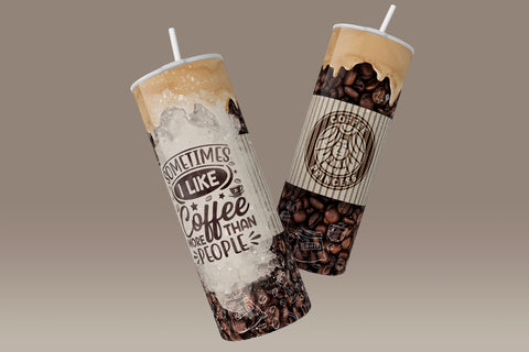 Coffee Quote Tumbler Wrap PNG Funny Seamless Sublimation Designs Downloads  Skinny 20oz PNG 2022 