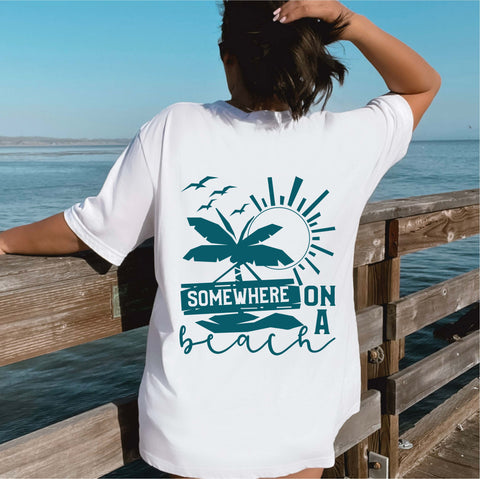 Somewhere on a beach SVG cutting files, Silhouette files, Cricut files, Beach SVG, Beach png, sublimation designs, summer svg, summer png SVG WasatchDesignsShop 