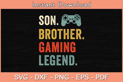 Son Brother Gaming Legend Svg Cutting File SVG Helal 