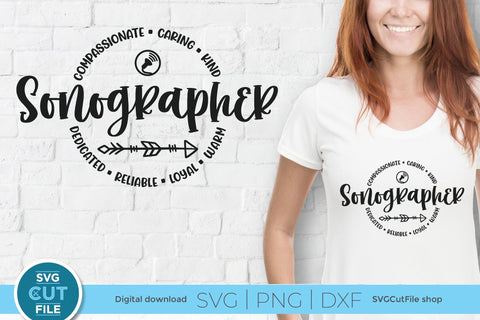 Sonographer svg round circle for men or women SVG SVG Cut File 