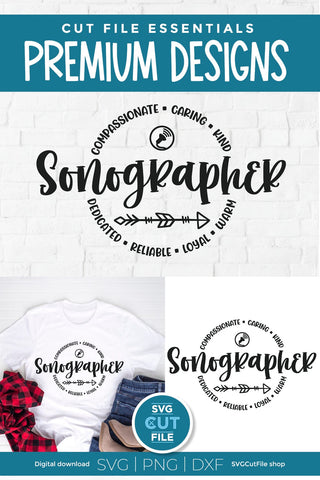 Sonographer svg round circle for men or women SVG SVG Cut File 