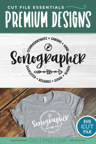 Sonographer svg round circle for men or women SVG SVG Cut File 