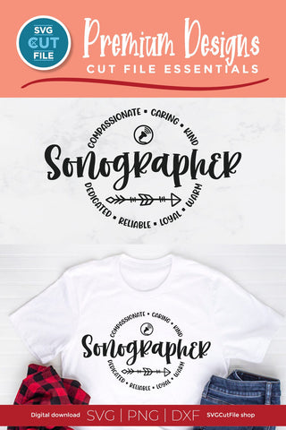 Sonographer svg round circle for men or women SVG SVG Cut File 