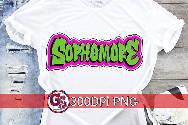 Sophomore Graffiti PNG for Sublimation Sublimation Greedy Stitches 