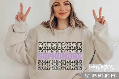 Sophomore Stacked Design SVG Cut File Free For Commercial Use SVG Sintegra 