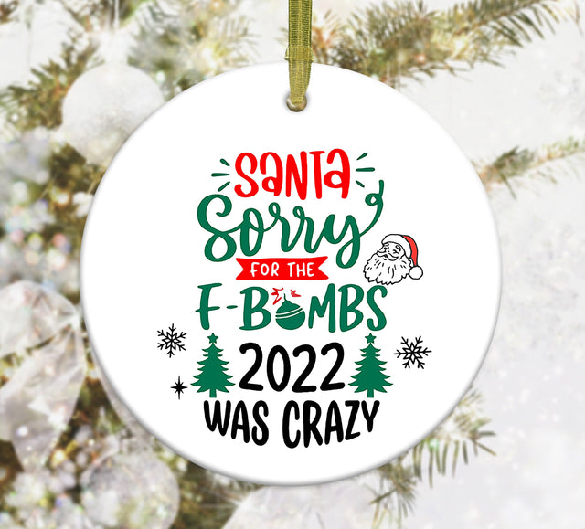 Sorry for The F-bombs Ornament Png, Round Christmas Ornament, PNG Instant Download, Xmas Ornament Sublimation Designs Downloads Sublimation CaldwellArt 
