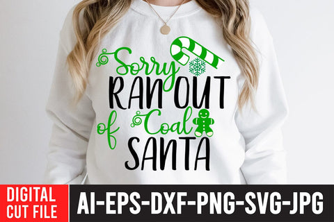 Sorry Ran Out Coal Santa SVG Cut File SVG BlackCatsMedia 