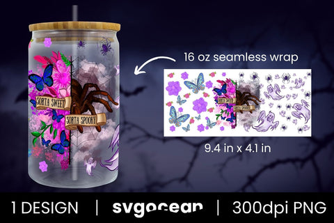 Sorta Spooky | 16 Oz Libbey Glass Sublimation SvgOcean 