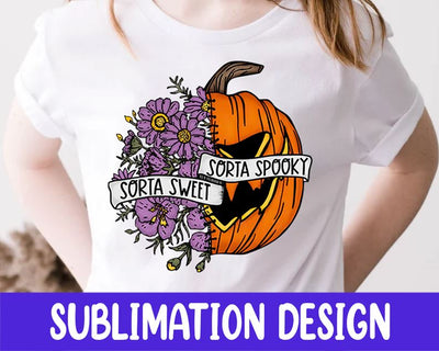 Sorta Sweet Sorta Spooky Png, Flower Skull Png, Halloween Png, Skeleton Design, Spooky Season Png, Flower Pumpkin Png Sublimation iStyleDesign 
