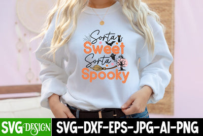 Sorta Sweet Sorta Spooky SVG Cut File ,Sorta Sweet Sorta Spooky SVG Design SVG BlackCatsMedia 