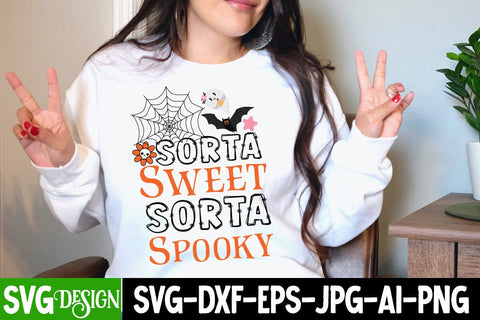 Sorta Sweet Sorta Spooky SVG Cut File, Sorta Sweet Sorta Spooky SVG Quotes, Sorta Sweet Sorta Spooky SVG Design SVG BlackCatsMedia 