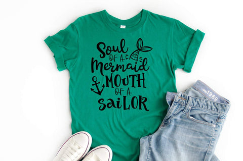 Soul Of A Mermaid Mouth Of A Sailor Funny SVG - Funny Mermaid Quote, Funny Sailor Quote, Beach Shirt SVG, Mermaid Sayings SVG Simply Cutz 