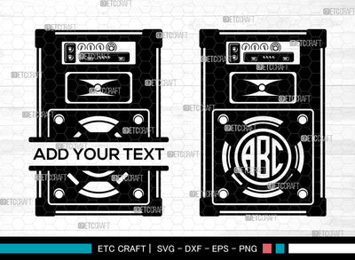 Sound Box Monogram SVG, Speaker Box Svg, Speaker Boombox Svg, Speaker Svg, Music Box Svg, Circle Monogram Svg SVG ETC Craft 