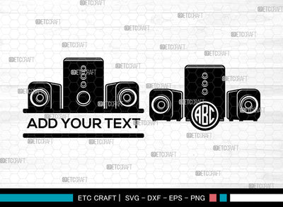 Sound Box Monogram SVG, Speaker Box Svg, Speaker Boombox Svg, Speaker Svg, Music Box Svg, Circle Monogram Svg SVG ETC Craft 