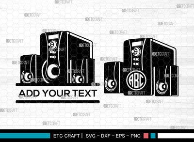 Sound Box Monogram SVG, Speaker Box Svg, Speaker Boombox Svg, Speaker Svg, Music Box Svg, Circle Monogram Svg SVG ETC Craft 
