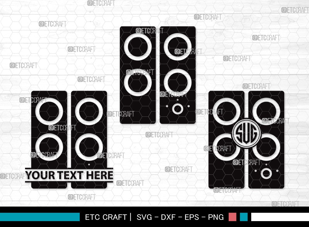Sound Box Monogram SVG Speakers Svg Speaker Box Svg Speaker