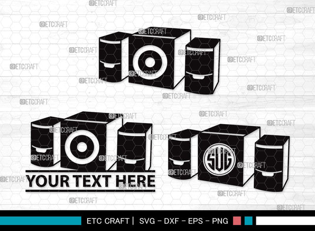 Sound Box Monogram SVG | Speakers Svg | Speaker Box Svg | Speaker Boombox Svg | Sound Box Clipart SVG ETC Craft 