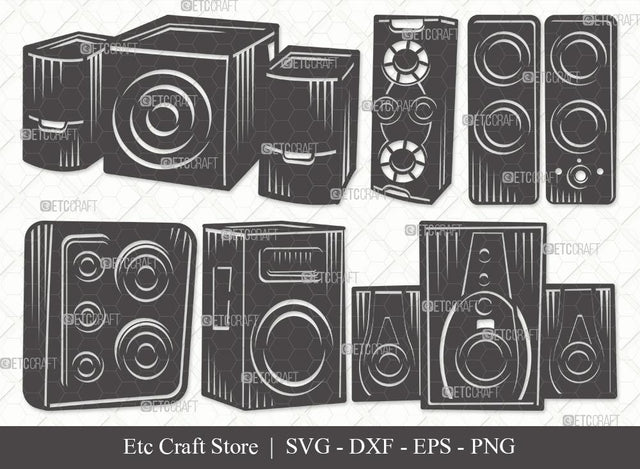 Sound Box Silhouette SVG Cut File | Speakers Svg | Speaker Box Svg | Speaker Boombox Svg | Bundle SVG ETC Craft 