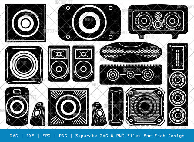 SoundBox SVG Cut Files | Sound Box Silhouette | Speakers Svg | Speaker Box Svg | Speaker Boombox Svg | Loudspeaker Svg | Sound Box Bundle SVG ETC Craft 