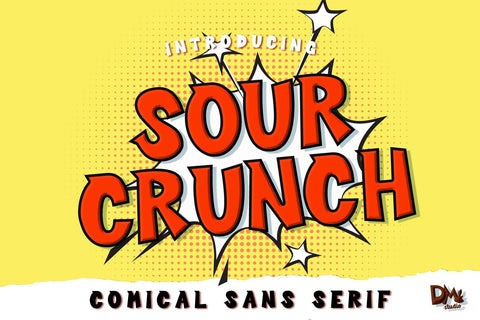 Sour Crunch - Comical Font Font Dm Letter Studio 