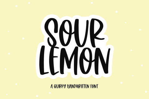 Sour Lemon - Quirky Handwritten Font Font KA Designs 