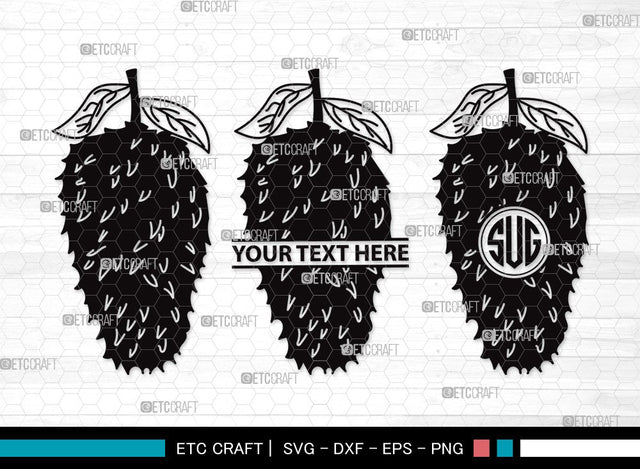 Soursop Monogram SVG | Soursop Graviola Svg | Guanabana Svg | Graviola Svg | Muricata | Soursop Clipart SVG ETC Craft 