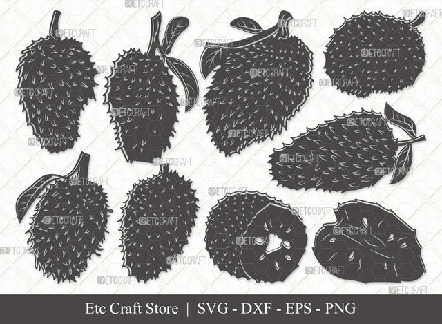 Soursop Silhouette SVG Cut File | Soursop Graviola Svg | Guanabana Svg | Graviola Svg | Muricata | Bundle | Eps | Dxf | Png SVG ETC Craft 