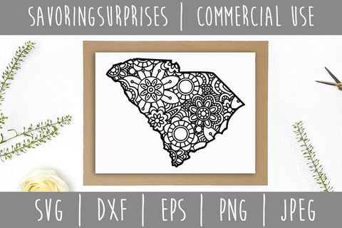South Carolina Mandala Zentangle SVG SavoringSurprises 