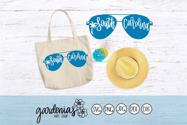 South Carolina Sunglasses SVG Gardenias Art Shop 
