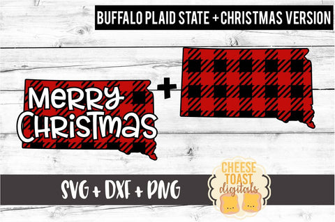 South Dakota - Buffalo Plaid State - SVG PNG DXF Cut Files SVG Cheese Toast Digitals 