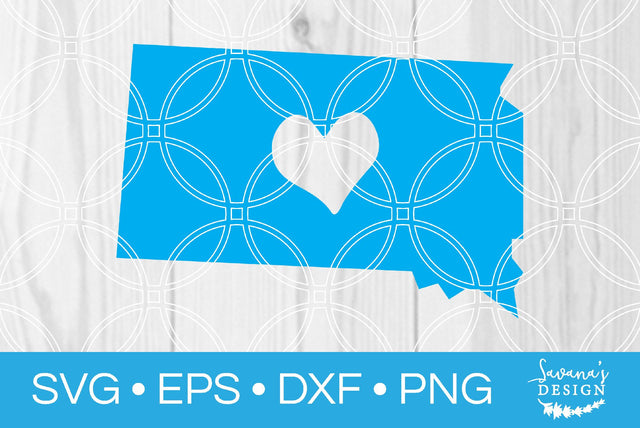 South Dakota State with Heart SVG SavanasDesign 