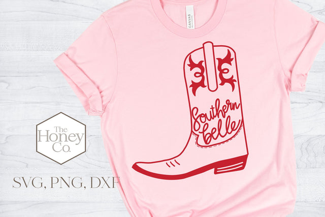 Southern Belle Cowboy Boot SVG Country Girl Cut FIle SVG The Honey Company 