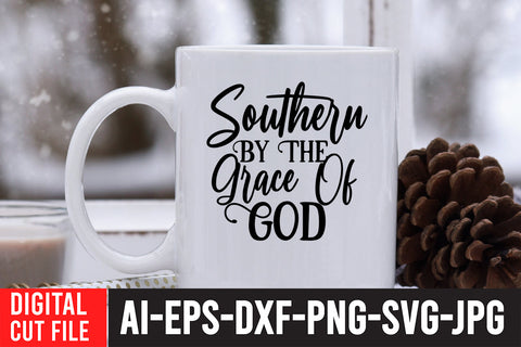 Southern By The Grace of God SVG Cut File SVG BlackCatsMedia 