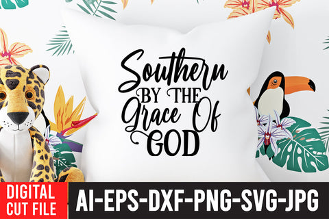 Southern By The Grace of God SVG Cut File SVG BlackCatsMedia 