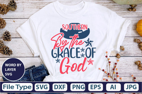 Southern By The Grace Of God SVG Cut File SVG DesignPlante 503 