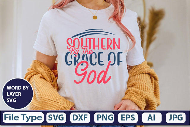 Southern By The Grace Of God SVG Cut File SVG DesignPlante 503 