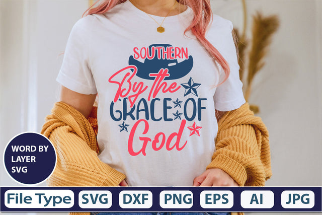 Southern By The Grace Of God SVG Cut File SVG DesignPlante 503 