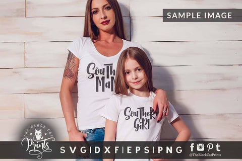 Southern girl & Southern Mama Matching SVG designs SVG TheBlackCatPrints