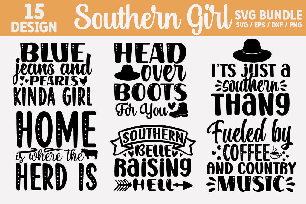 Southern Girl SVG Bundle Cut File - So Fontsy