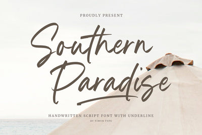 Southern Paradise - Handwritten Script font Font Timur type 