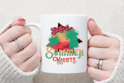 Southern Summer Nights Retro PNG Sublimation designartist 
