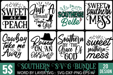 Southern SVG Bundle , Southern SVG Bundle, sassy svg, funny svg, svg designs, mom svg, girl boss svg, sarcastic svg, farmhouse svg, farm svg, christian svg design SVG BlackCatsMedia 